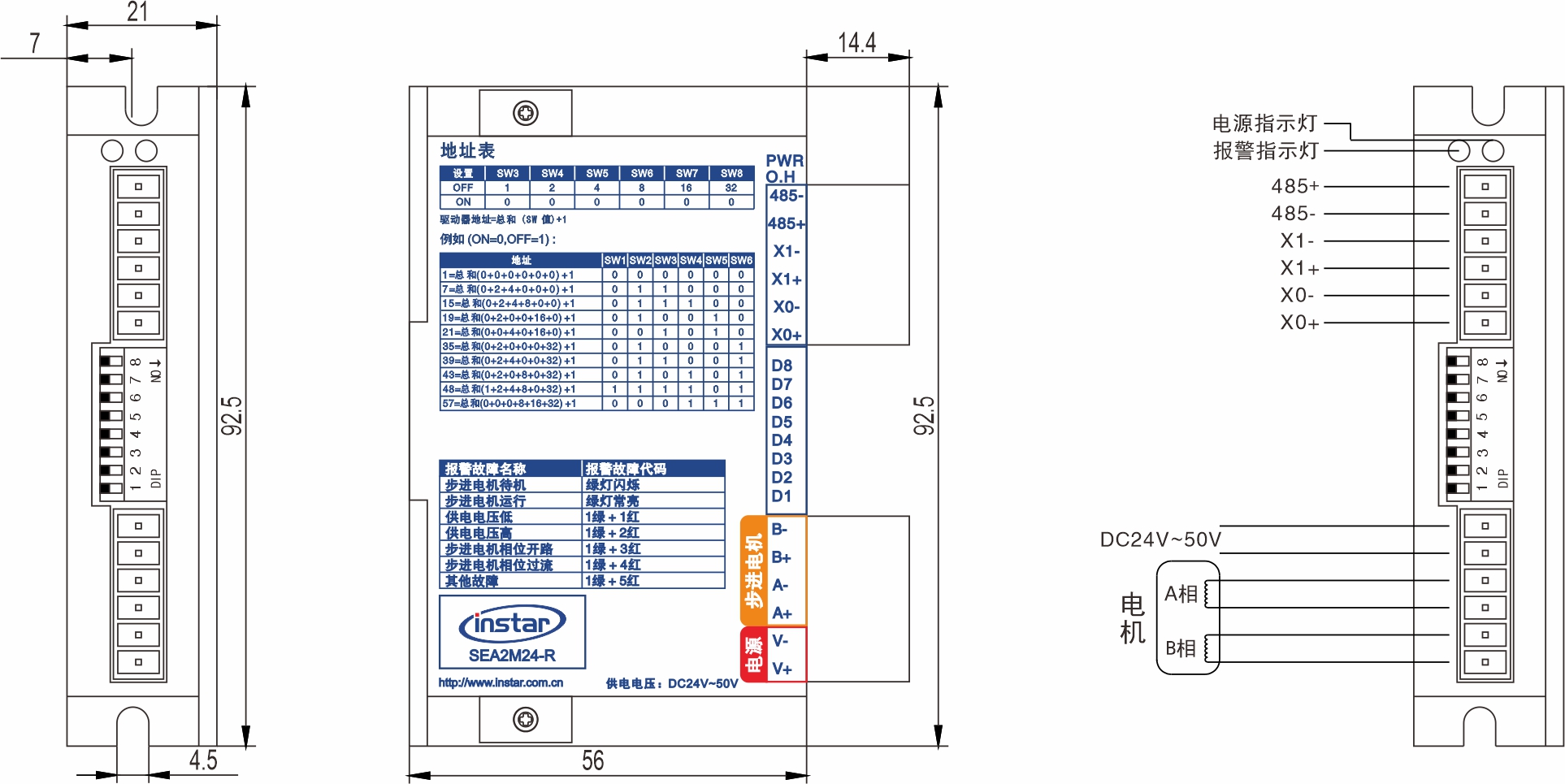 SEA2M24-R RS485總線閉環(huán)步進(jìn)驅(qū)動器